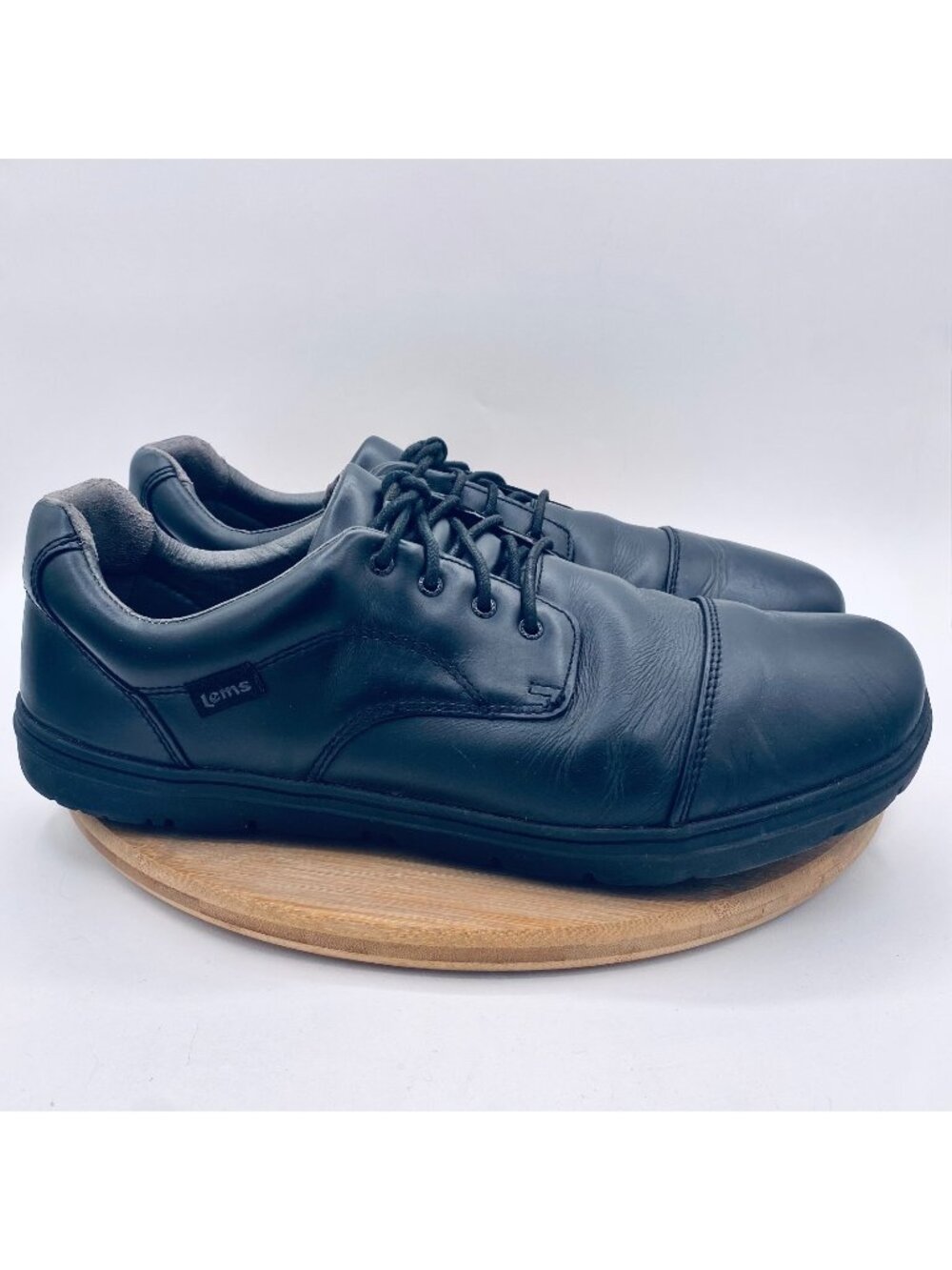 Lems Shoes Mens 14 Black Leather Nine 2 Five Barefoot Sneakers Minimalist